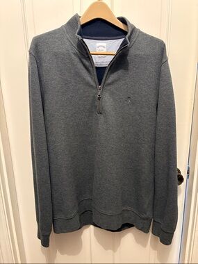 Brooks Brothers Men's Quarter-Zip Sweater in Charcoal Gray